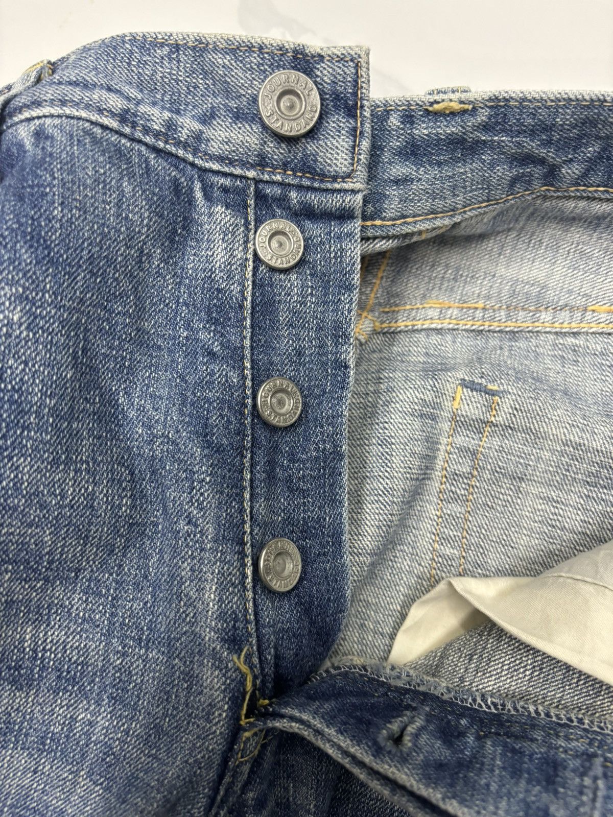 Kapital VINTAGE JOURNAL STANDARD JAPAN DISTRESSED DENIM JEANS Size US 30 / EU 46 - 12 Thumbnail