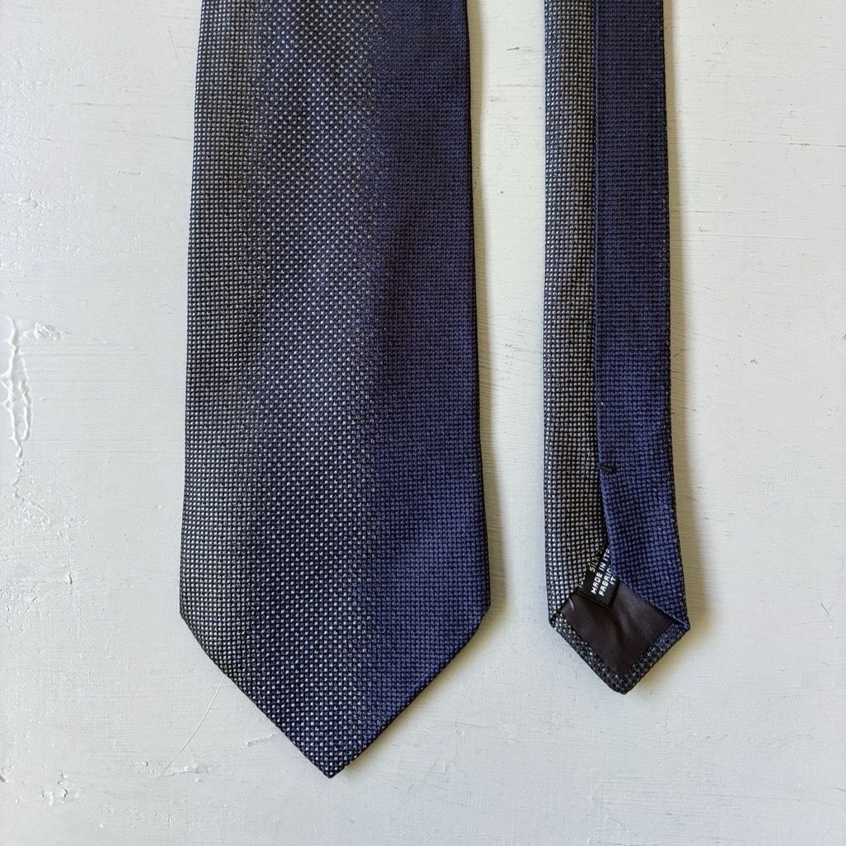 Jean Paul Gaultier Vintage Jean Paul Gaultier Silk Tie Navy Grey Micro Pattern Size ONE SIZE - 6 Thumbnail