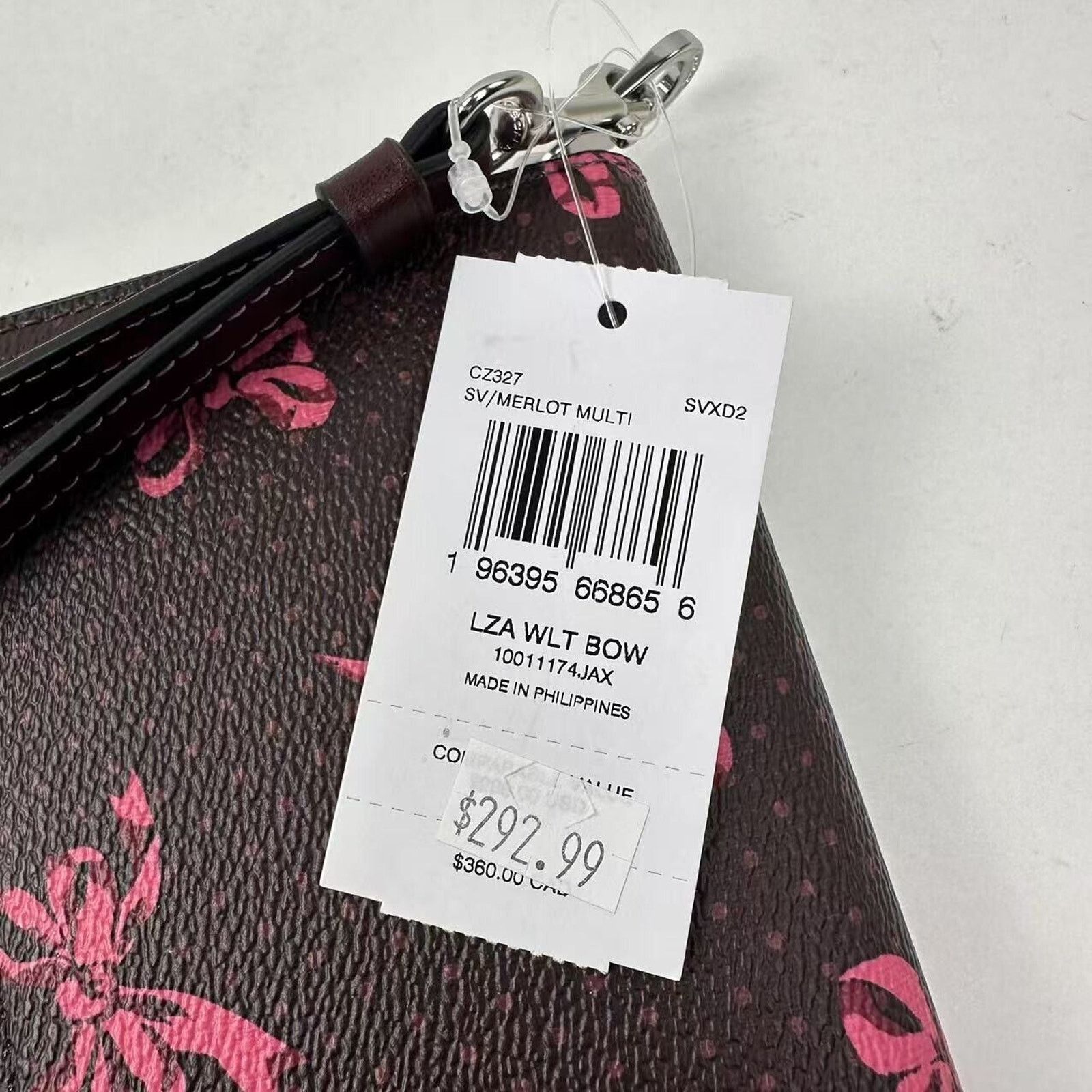 Coach Coach Long Zip Around Wallet Signature Canvas Bow Print Size ONE SIZE - 5 Thumbnail