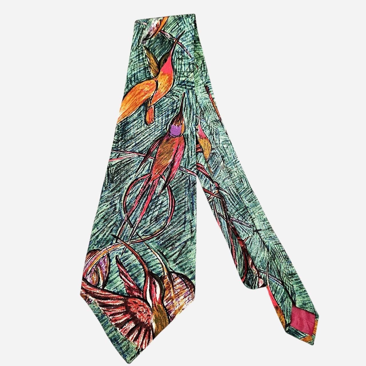 WWF Vtg WWF World Wildlife Fund Mens Silk Necktie Hummingbirds Size ONE SIZE - 1 Thumbnail