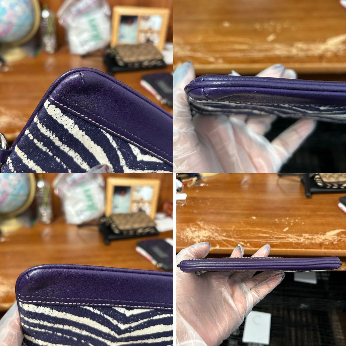 Coach Coach Purple And Cream Artsy Abstract Wristlet - “Samia” Size ONE SIZE - 17 Thumbnail
