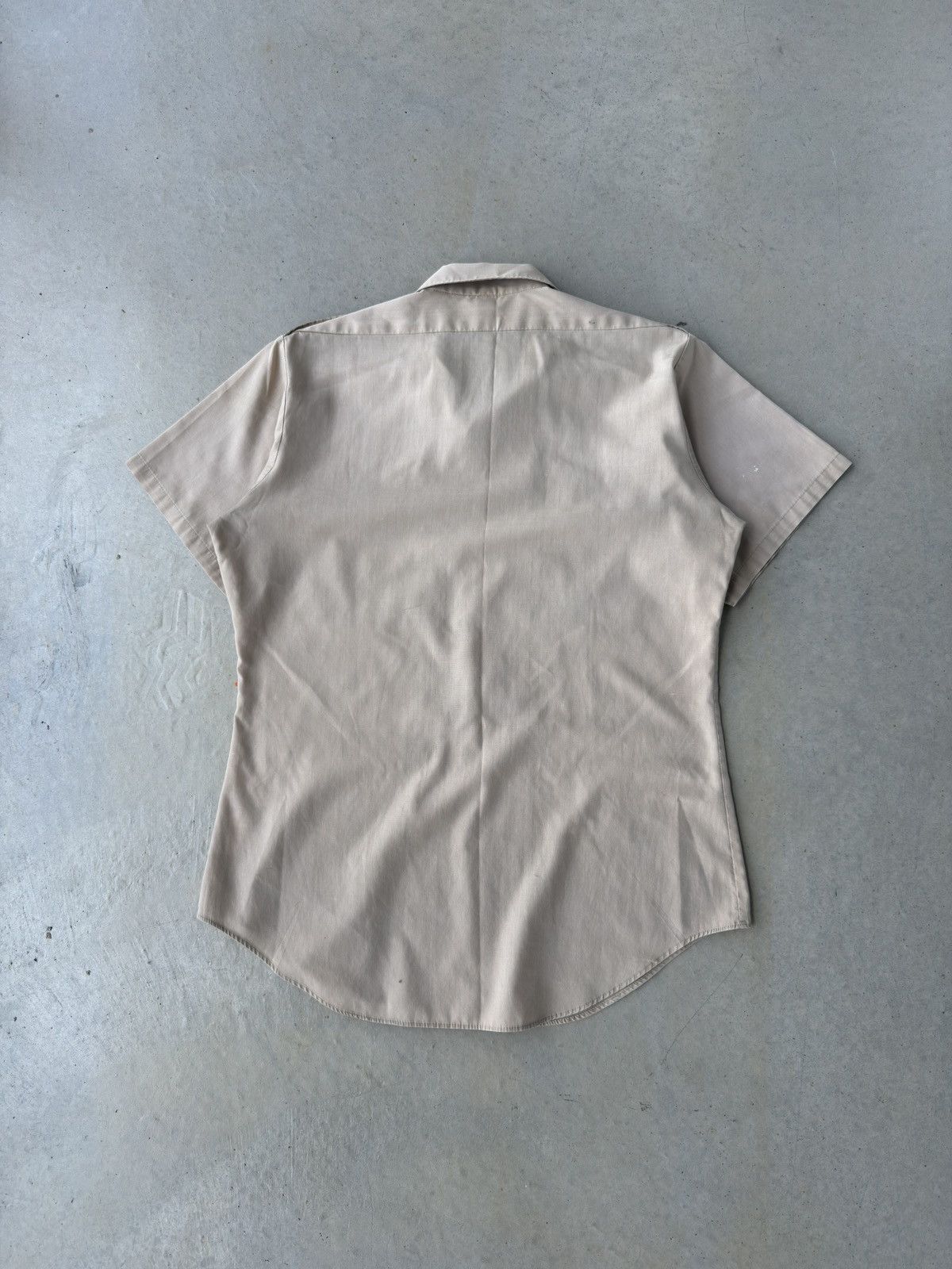 Vintage Vintage 1980s Cream Short Sleeve Button Up Shirt Size US M / EU 48-50 / 2 - 2 Thumbnail
