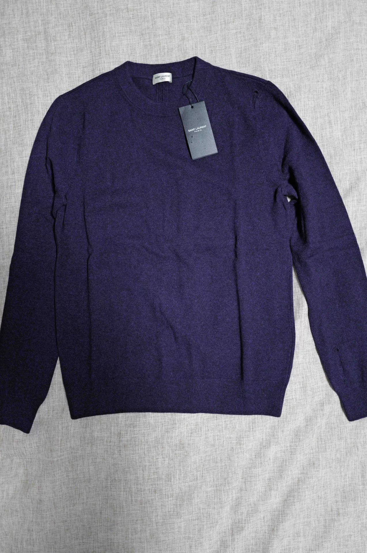 Saint Laurent Paris Saint Laurent Purple Cashmere Blend Sweater Size US S / EU 44-46 / 1 - 1 Thumbnail