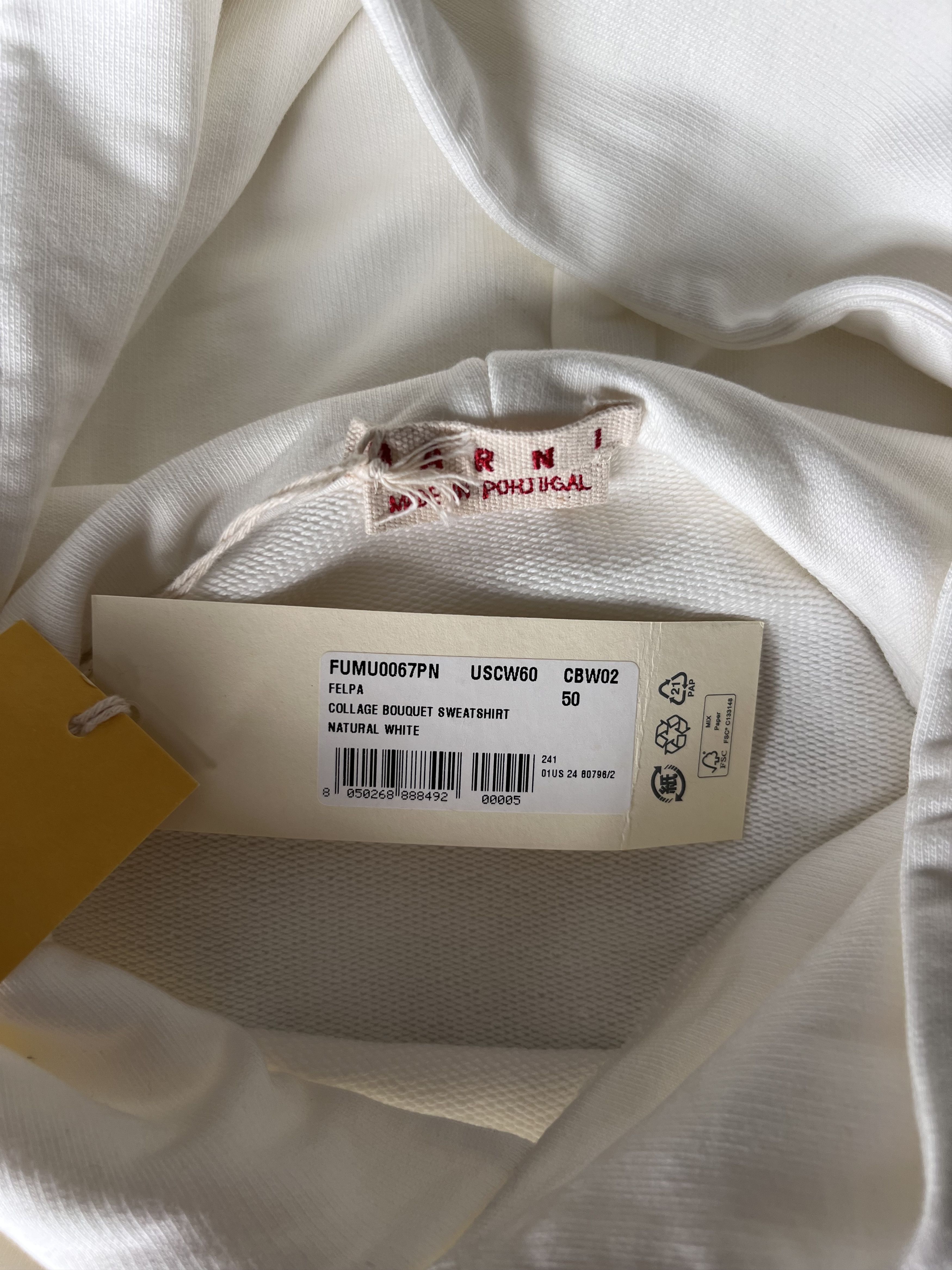 Marni Marni Collage Bouquet Logo Hoodie in White Size US M / EU 48-50 / 2 - 7 Thumbnail