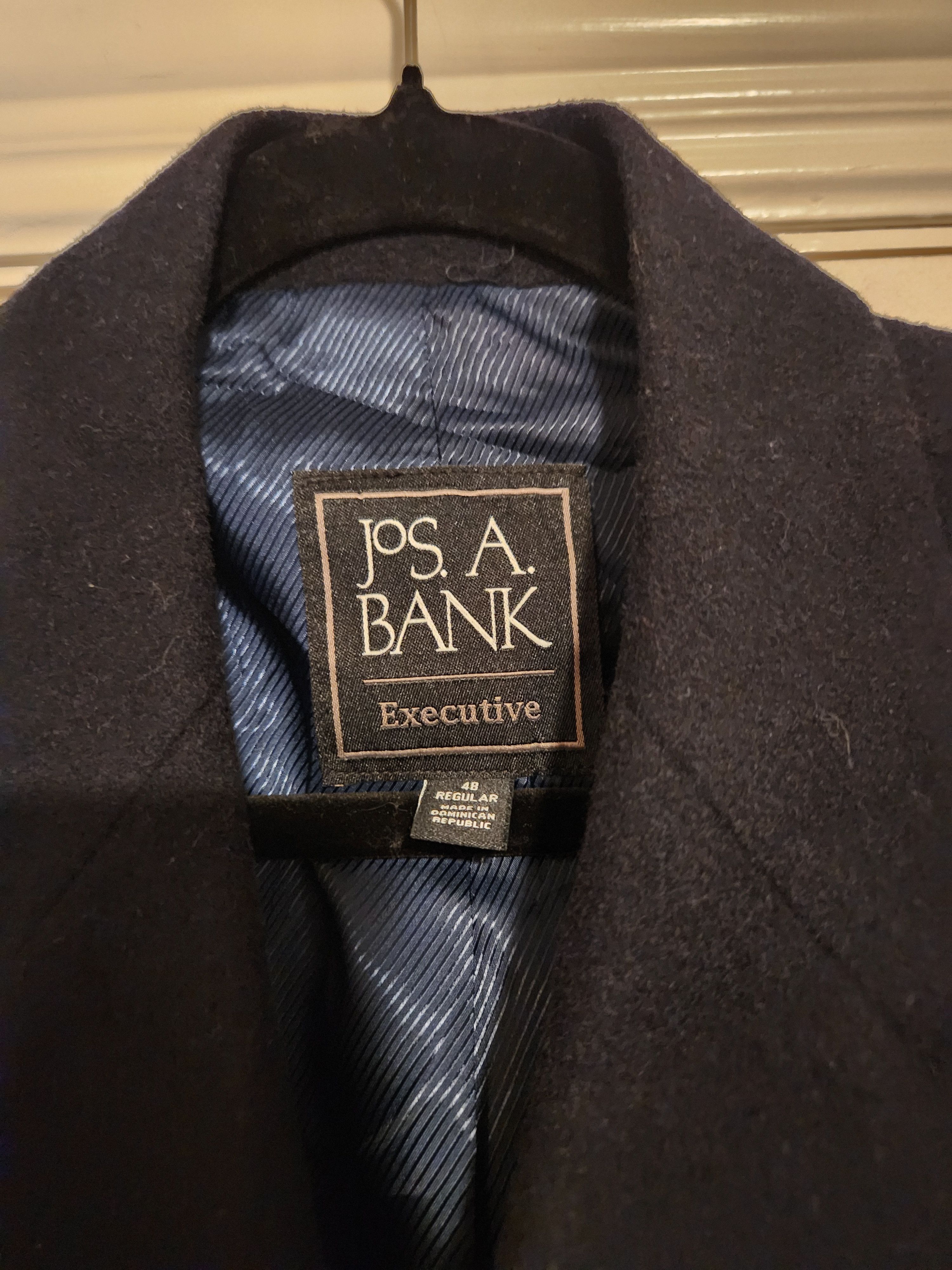 Jos. A. Bank Vintage 90's Wool Blend Blue Overcoat Size US XL / EU 56 / 4 - 3 Thumbnail