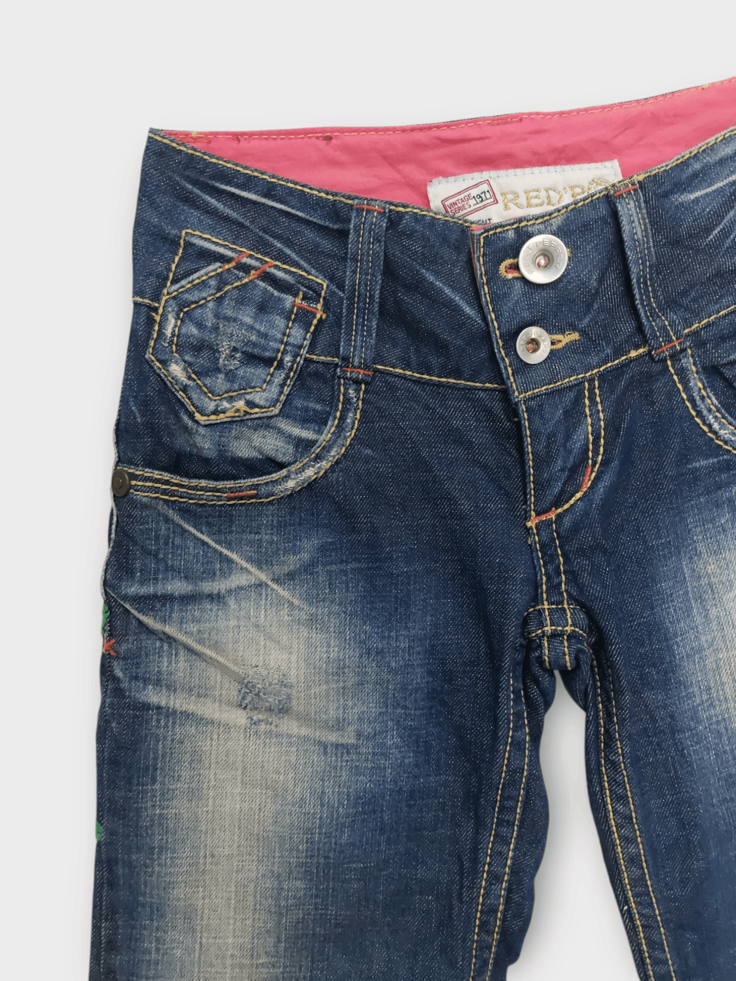 If Six Was Nine × Japanese Brand 🔥Red Pepper Jeans Flare Embroidery Florish Size 26" / US 2 / IT 38 - 6 Thumbnail