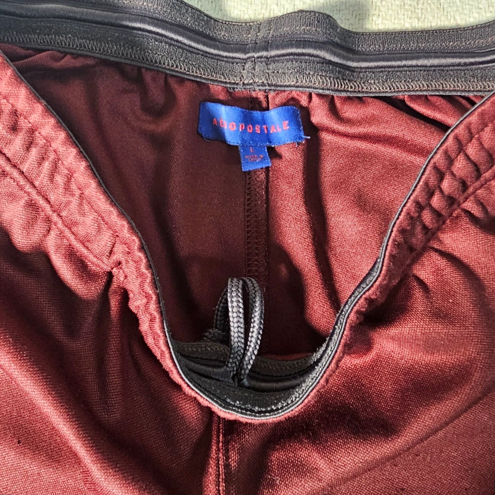 Vintage Aéropostale Pants Mens Large Red Pull On Drawstring Track Polyester Ankle Zip Size US 33 - 4 Thumbnail