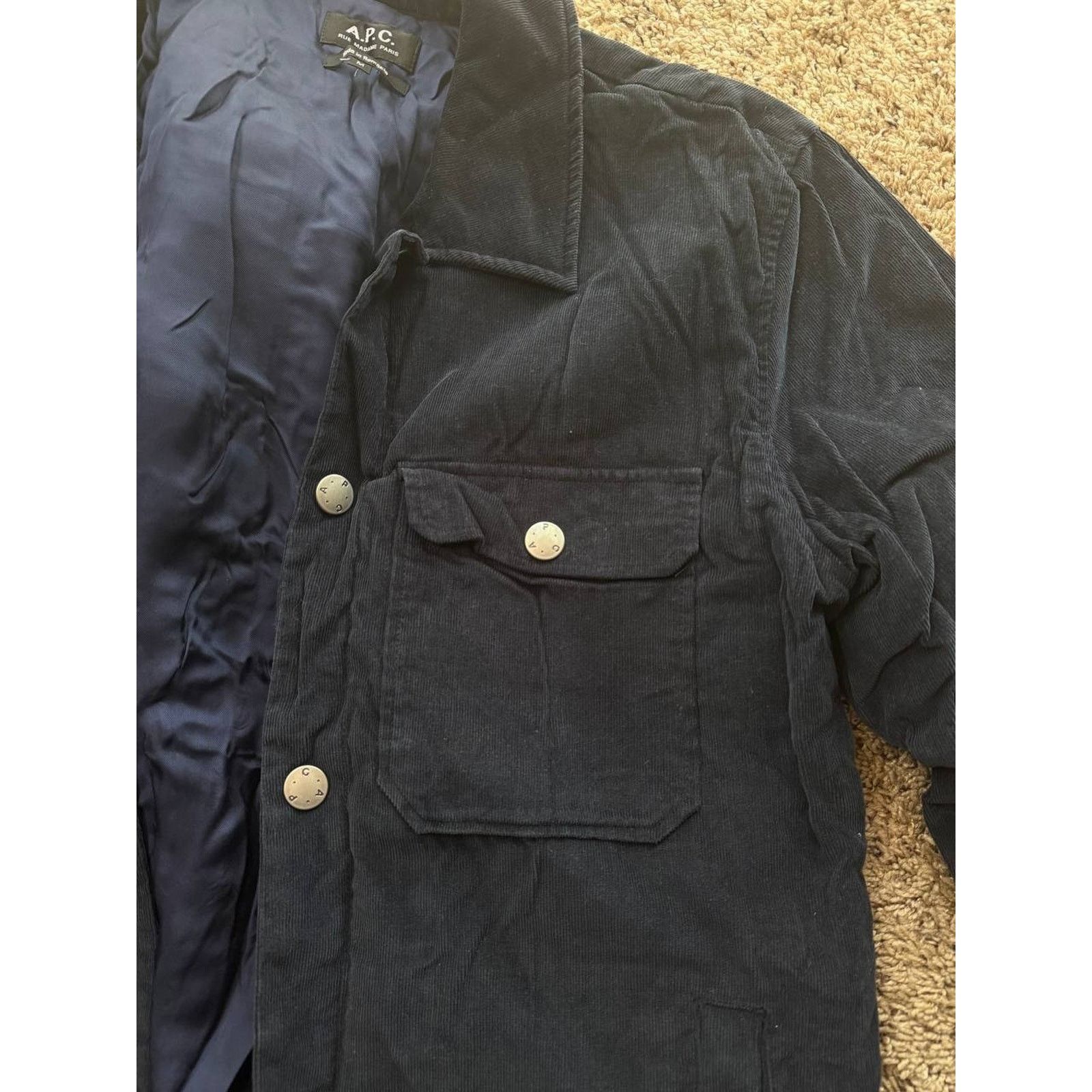 A.P.C. A.P.C. Men's Alex Corduroy Quilted Shirt Jacket dark blue Size US M / EU 48-50 / 2 - 3 Thumbnail