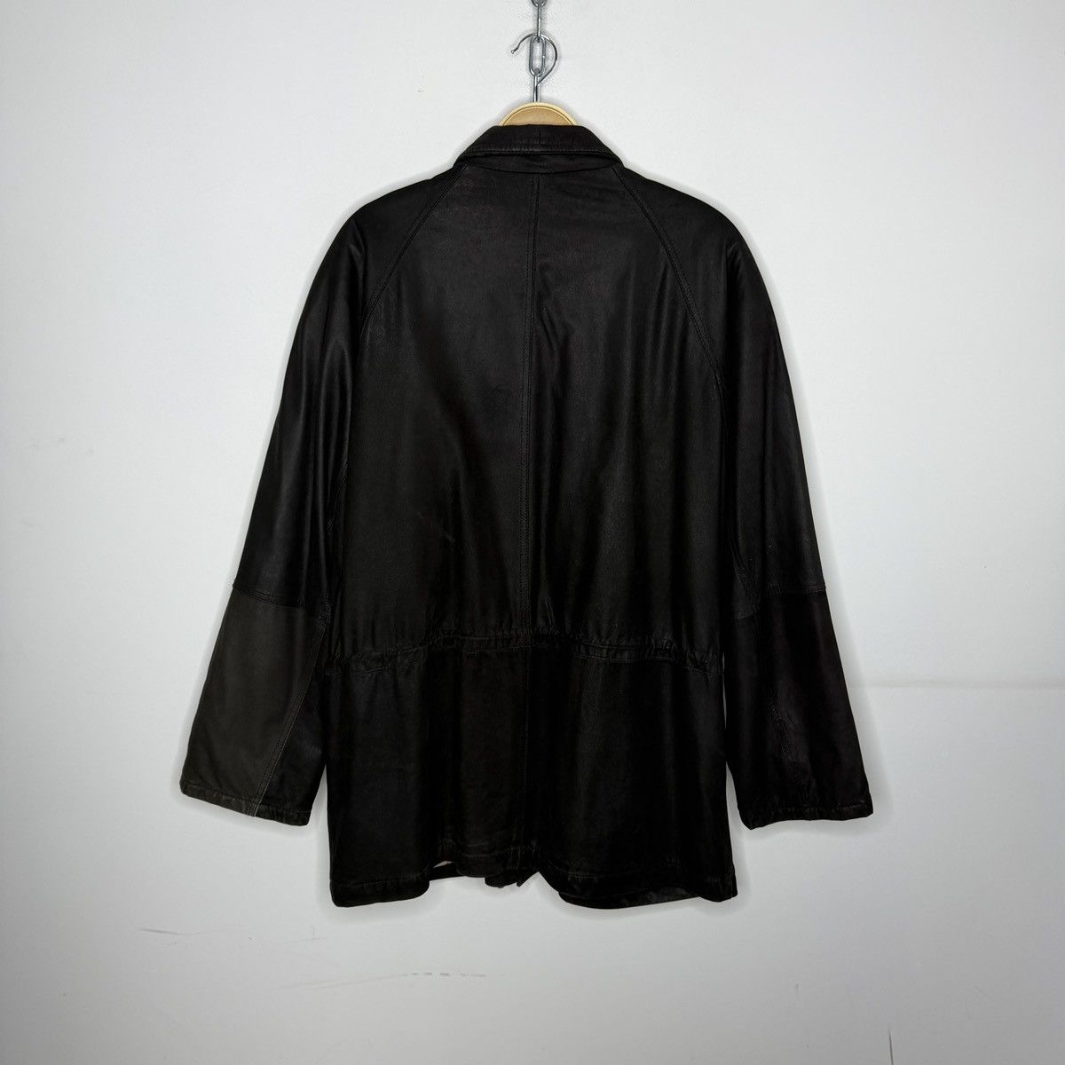 Burberry Burberrys Leather Jacket Coat Black Classic Nova Check Size US L / EU 52-54 / 3 - 13 Thumbnail