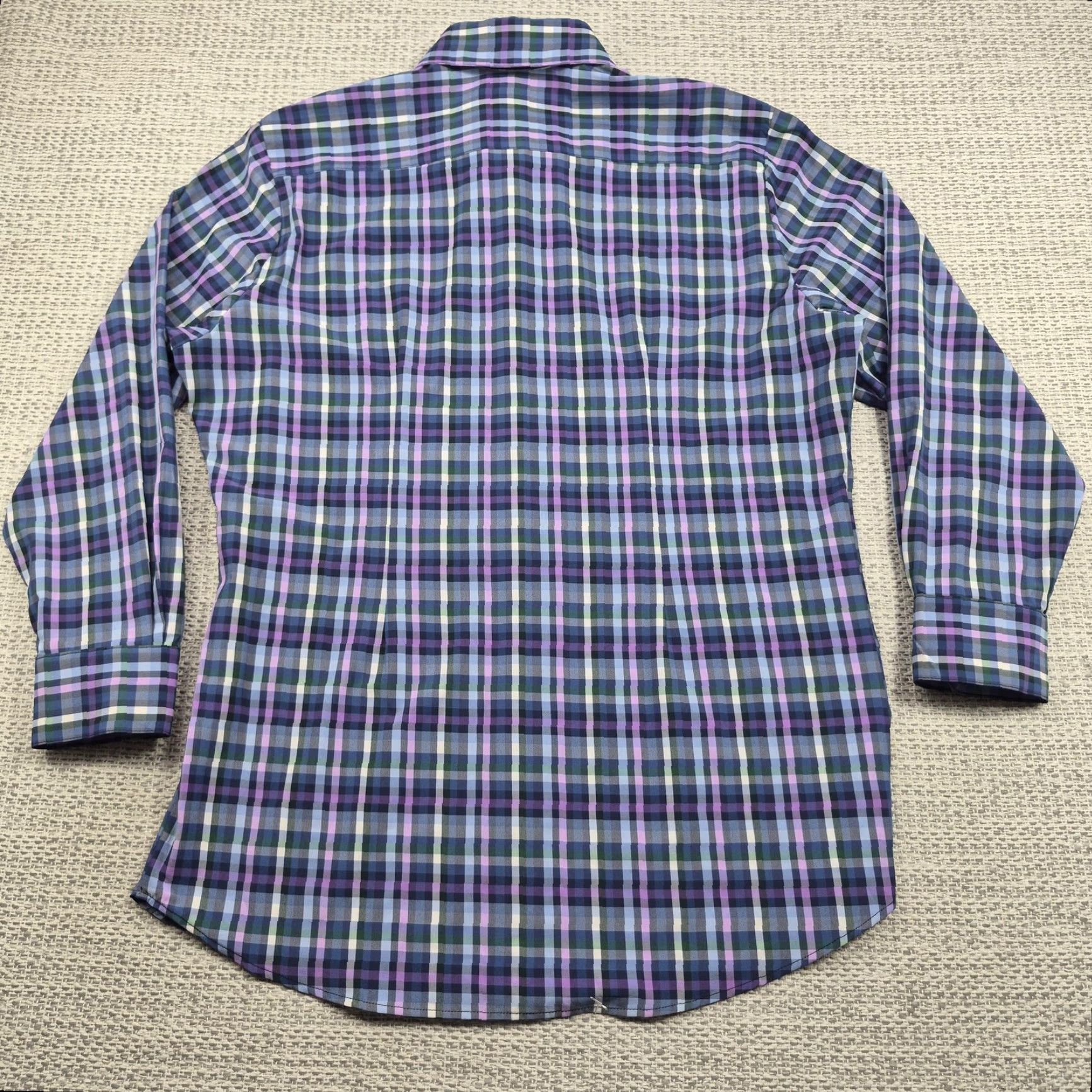 Mizzen+Main Mizzen+Main Leeward Shirt Mens XL Button Up Plaid Trim Fit Stretch Dress Shirt Size 46R - 6 Thumbnail