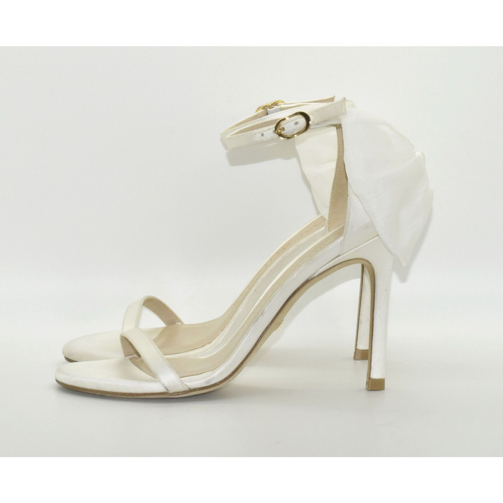 Stuart Weitzman STUART WEITZMAN Nudist Satin Ankle Strap Hi Heel Sandals 5 Size US 5 / IT 35 - 3 Thumbnail