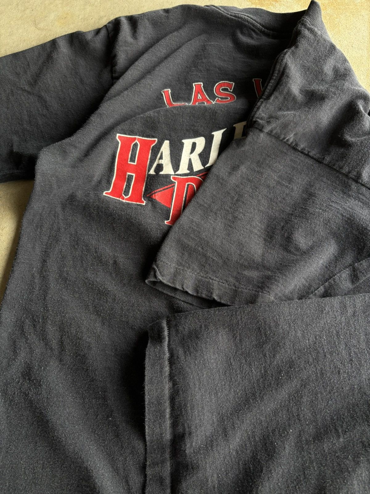 Harley Davidson Vintage 1995 Harley Davidson Boxy Las Vegas Faded Tee Size US M / EU 48-50 / 2 - 4 Thumbnail