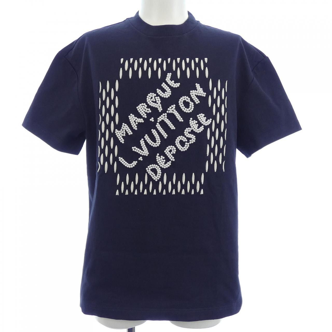 Louis Vuitton Louis Vuitton Louis Vuitton Embroidered Signature Cotton T Shirt Textile T-Shirts HQY71WNPL DUTY FREE for USA Size ONE SIZE - 1 Thumbnail