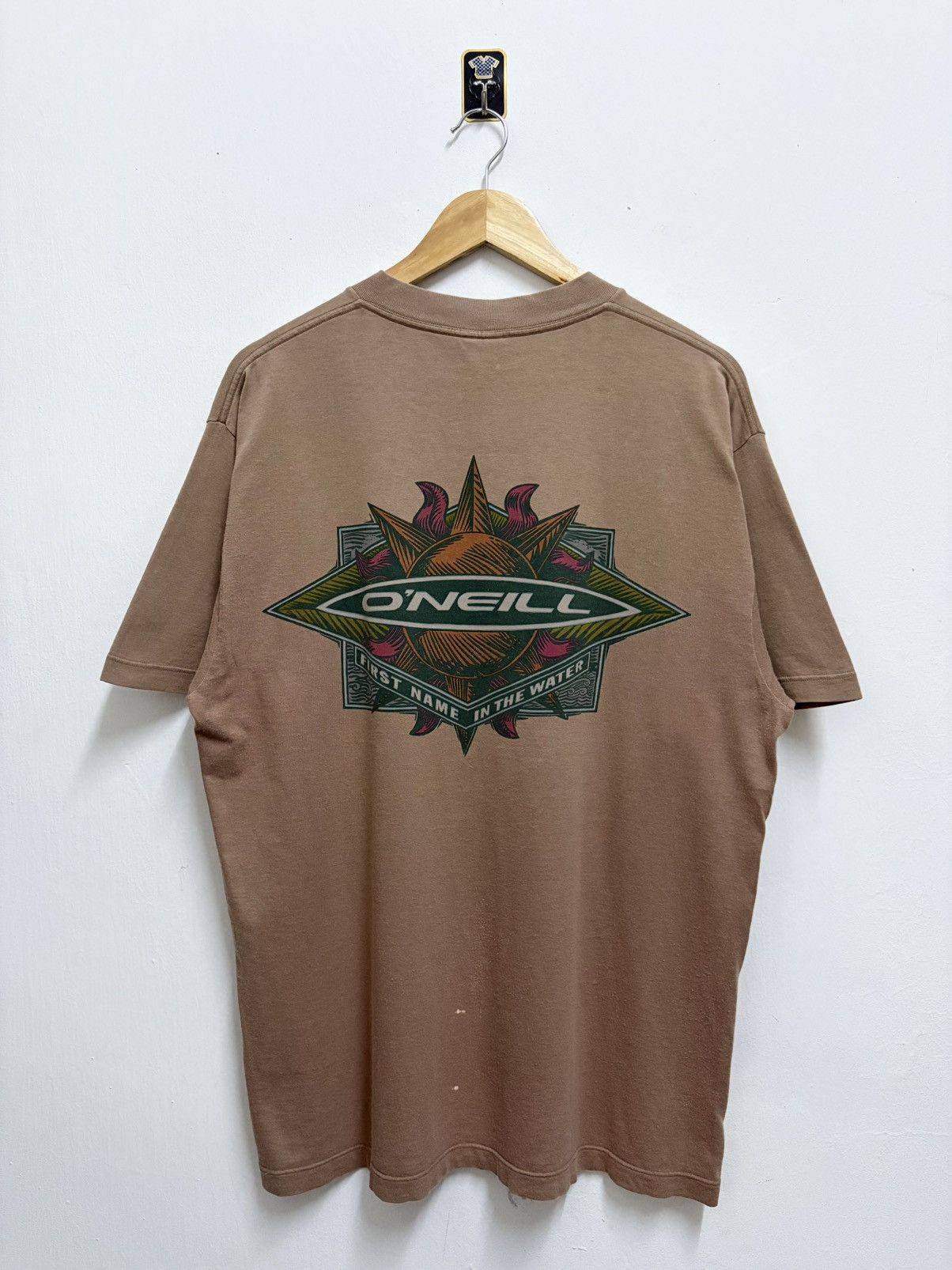 O'Neill Vintage 90's O'Neill Surfwear Black Hole Sun Brown T-Shirt Size US M / EU 48-50 / 2 - 1 Thumbnail