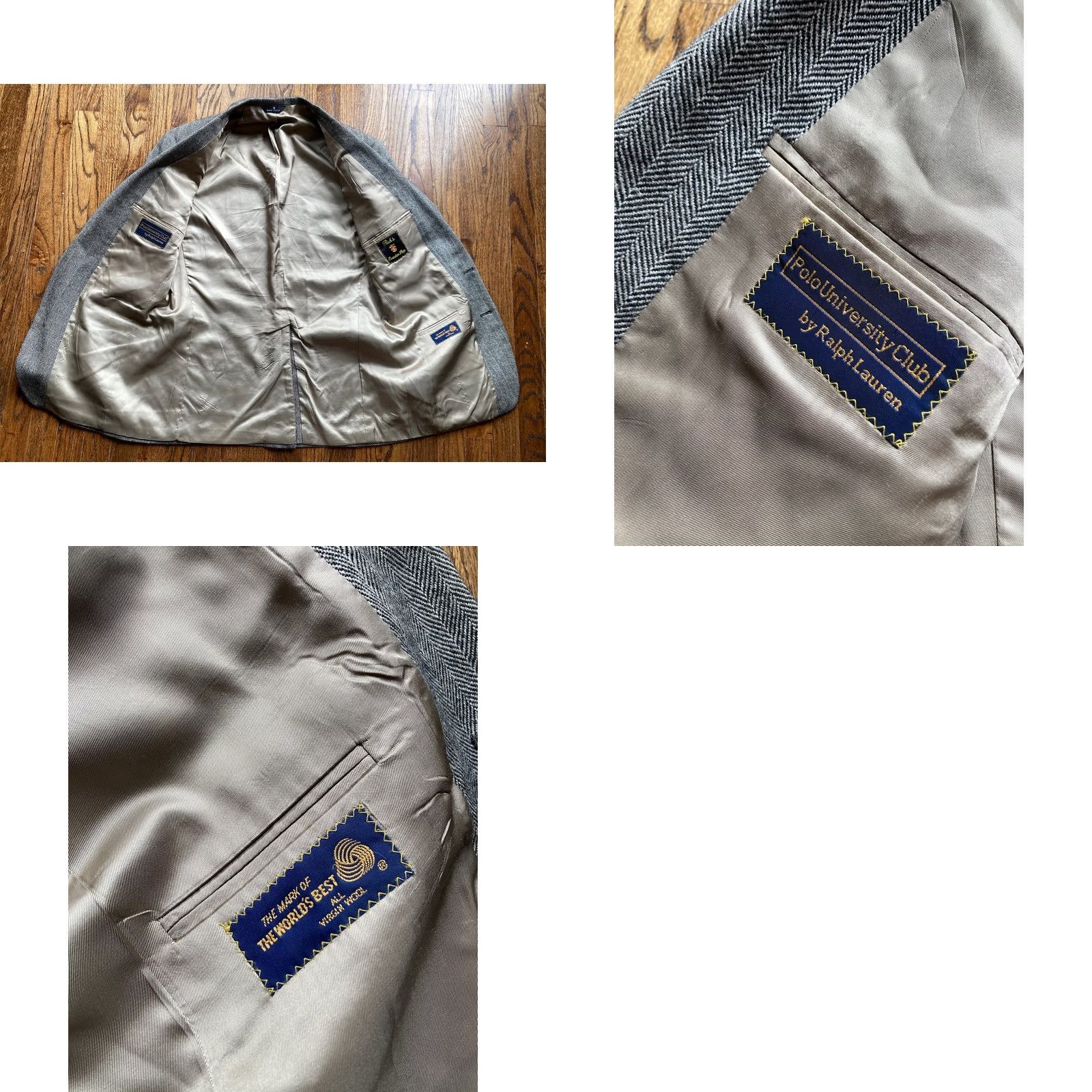 Polo Ralph Lauren VINTAGE Polo Ralph Lauren Blazer Mens 42 Wool Herringbone Gray Size US XL / EU 56 / 4 - 9 Thumbnail
