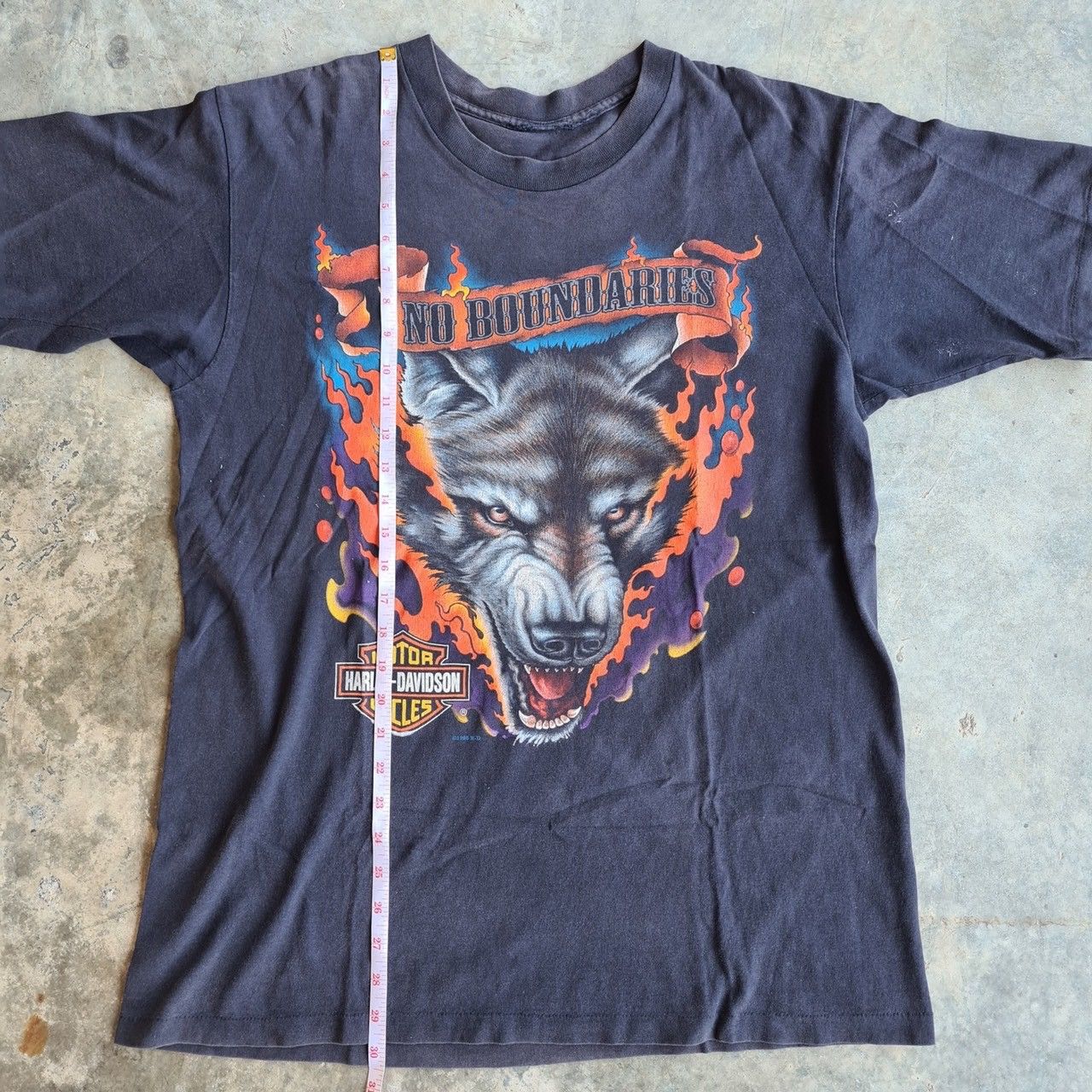 Harley Davidson × JNCO × Vintage *RARE* HARLEY DAVIDSON NO BOUNDARIES WOLF 1996 VINTAGE 90s Size US XL / EU 56 / 4 - 8 Thumbnail