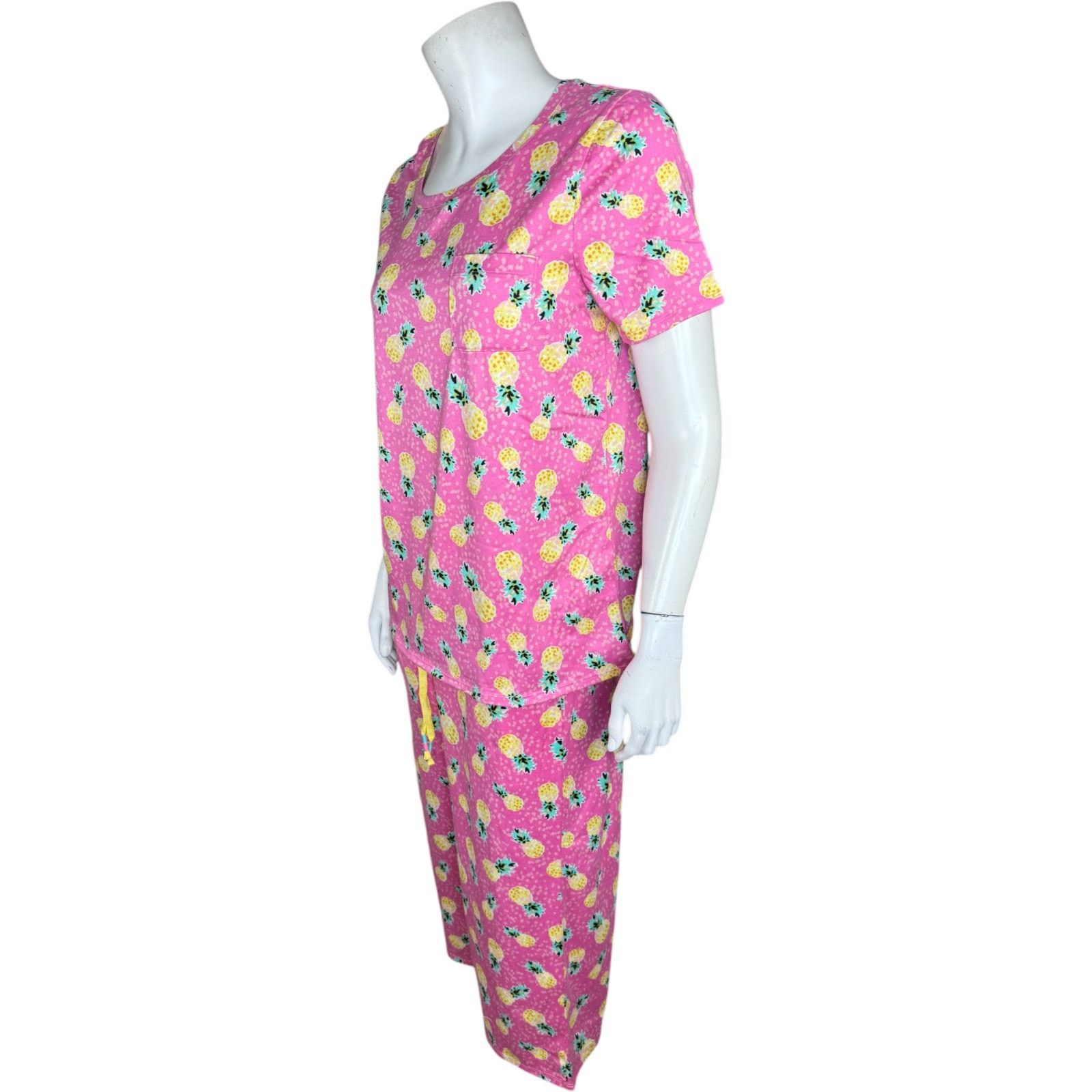 Other Cuddl Duds Comfort Code Pineapple Pajama Set XS Pink Capri Size ONE SIZE - 5 Thumbnail
