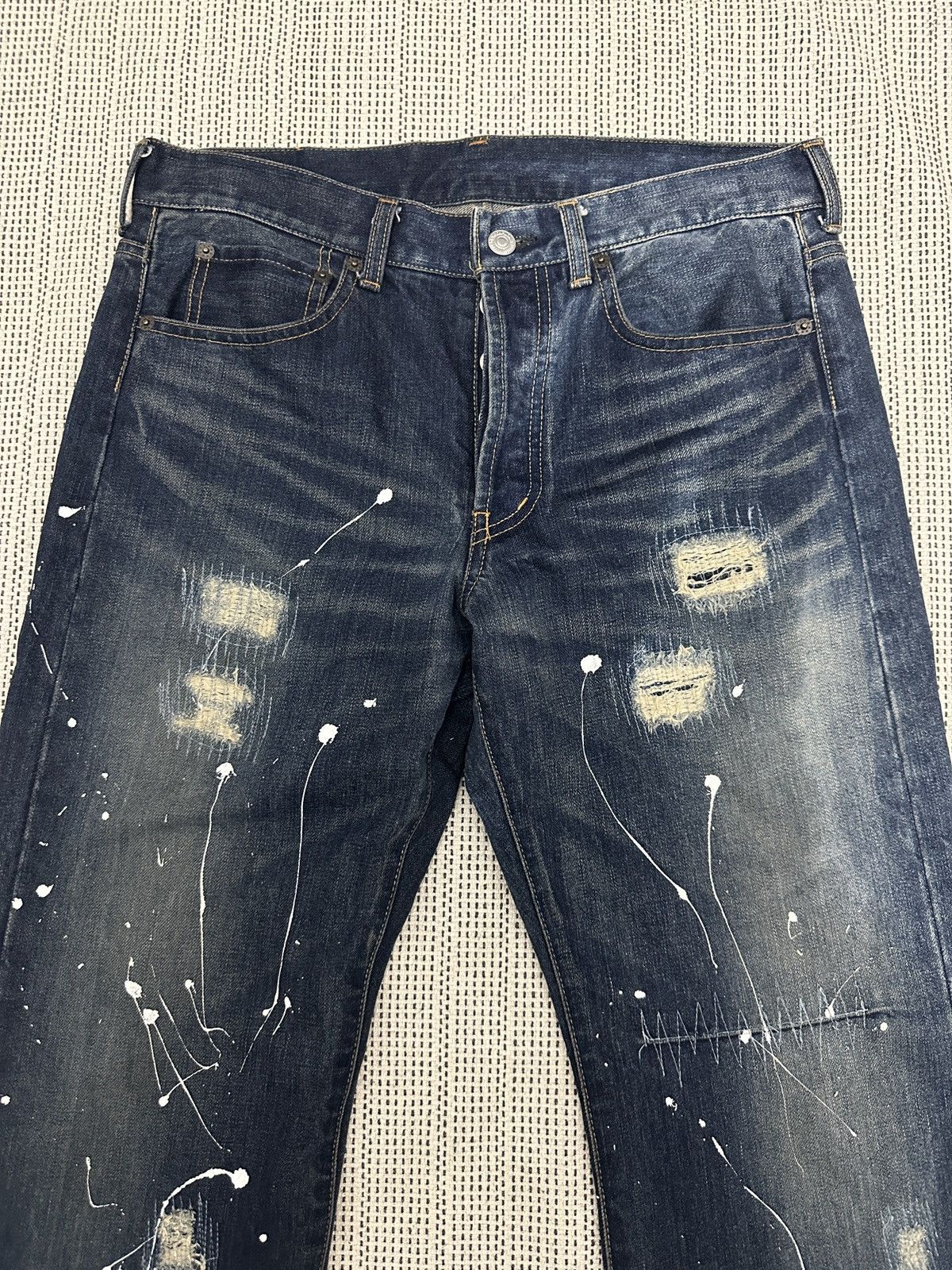 Takeo Kikuchi 🔥🔥🔥SICK ART SPLATTER TAKEO KIKUCHI🇯🇵DENIM PANTS Size US 32 / EU 48 - 3 Thumbnail
