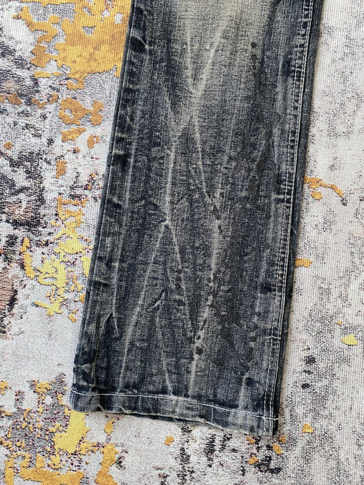 Japanese Brand Black Baccara Distressed Claws Mark Design Flare Denim Size US 32 / EU 48 - 6 Thumbnail