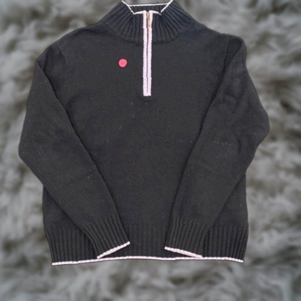 Vintage Woolovers Navy Blue Pure New Wool Quarter Zip Women's Sweater Size L Size L / US 10 / IT 46 - 1 Thumbnail
