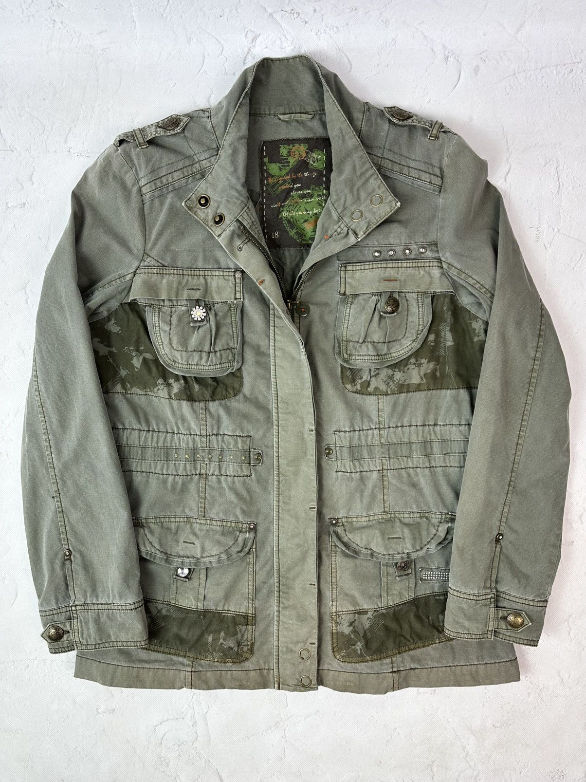 Vintage Vintage Military Khaki Long Sleeve Women’s Jacket Size XXL / US 16-18 / IT 52-54 - 1 Thumbnail