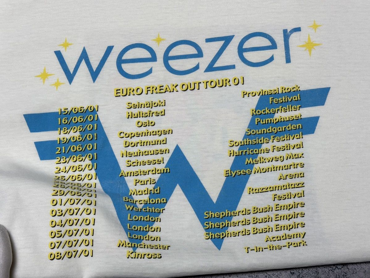Band Tees Vintage 2001 Weezer Euro Freak Out Tour T-Shirt Size US L / EU 52-54 / 3 - 14 Thumbnail