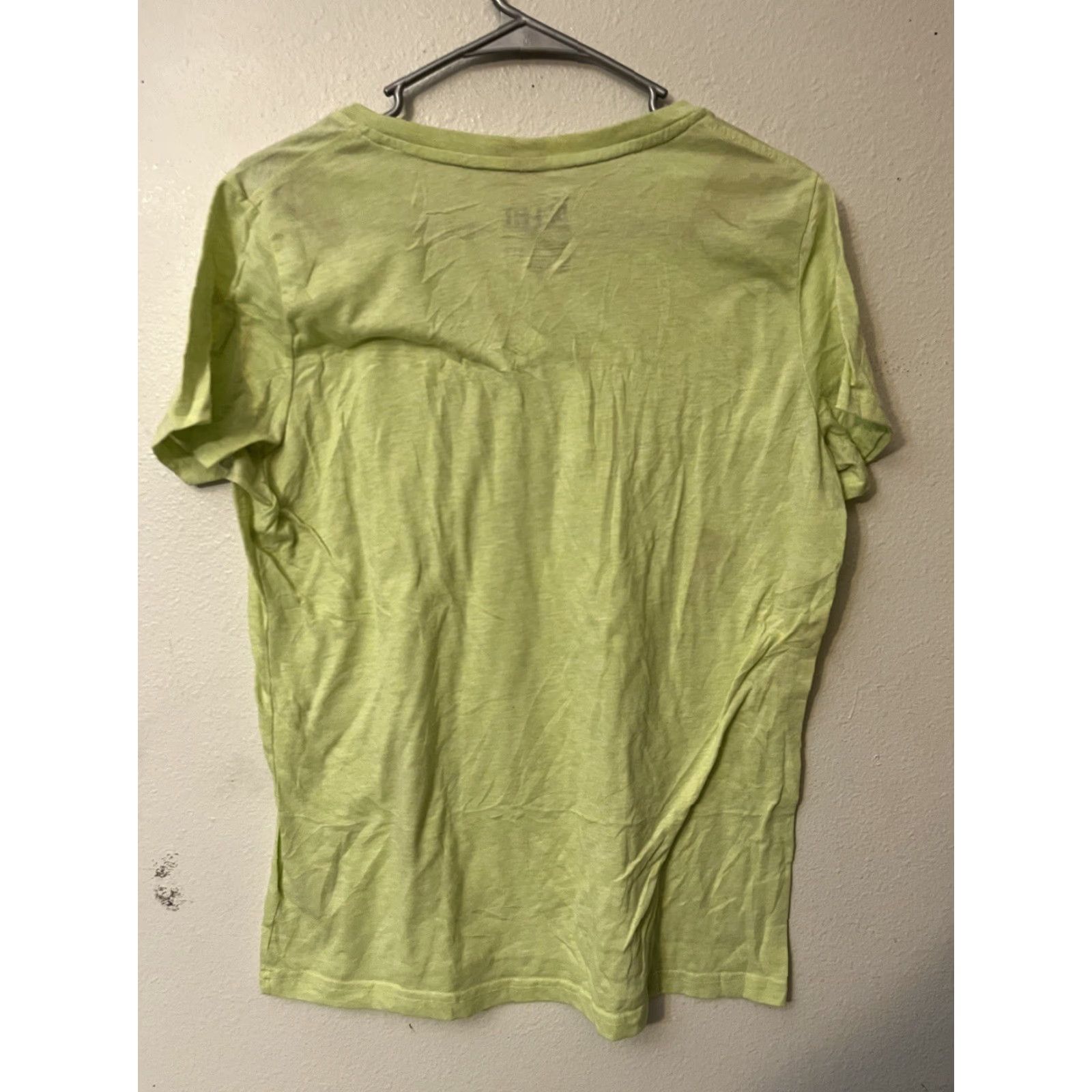 Nike Nike Dri Fit Top Women's V Neck - Size L - Neon Green Relaxed Fit Shirt Size L / US 10 / IT 46 - 3 Thumbnail