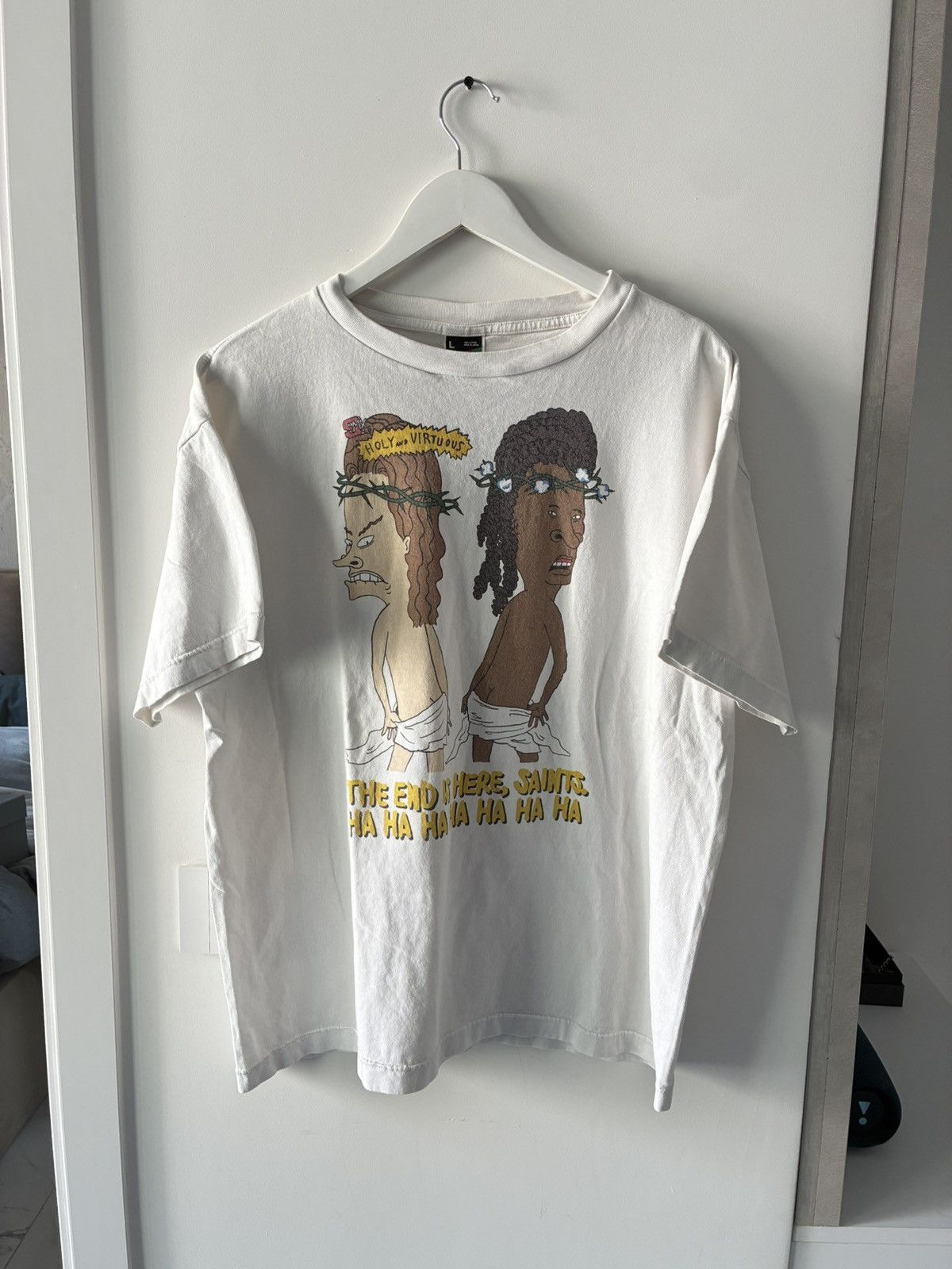 DENIM TEARS × Saint Michael SAINT TEARS Beavis & Butthead Jesus T shirt ...