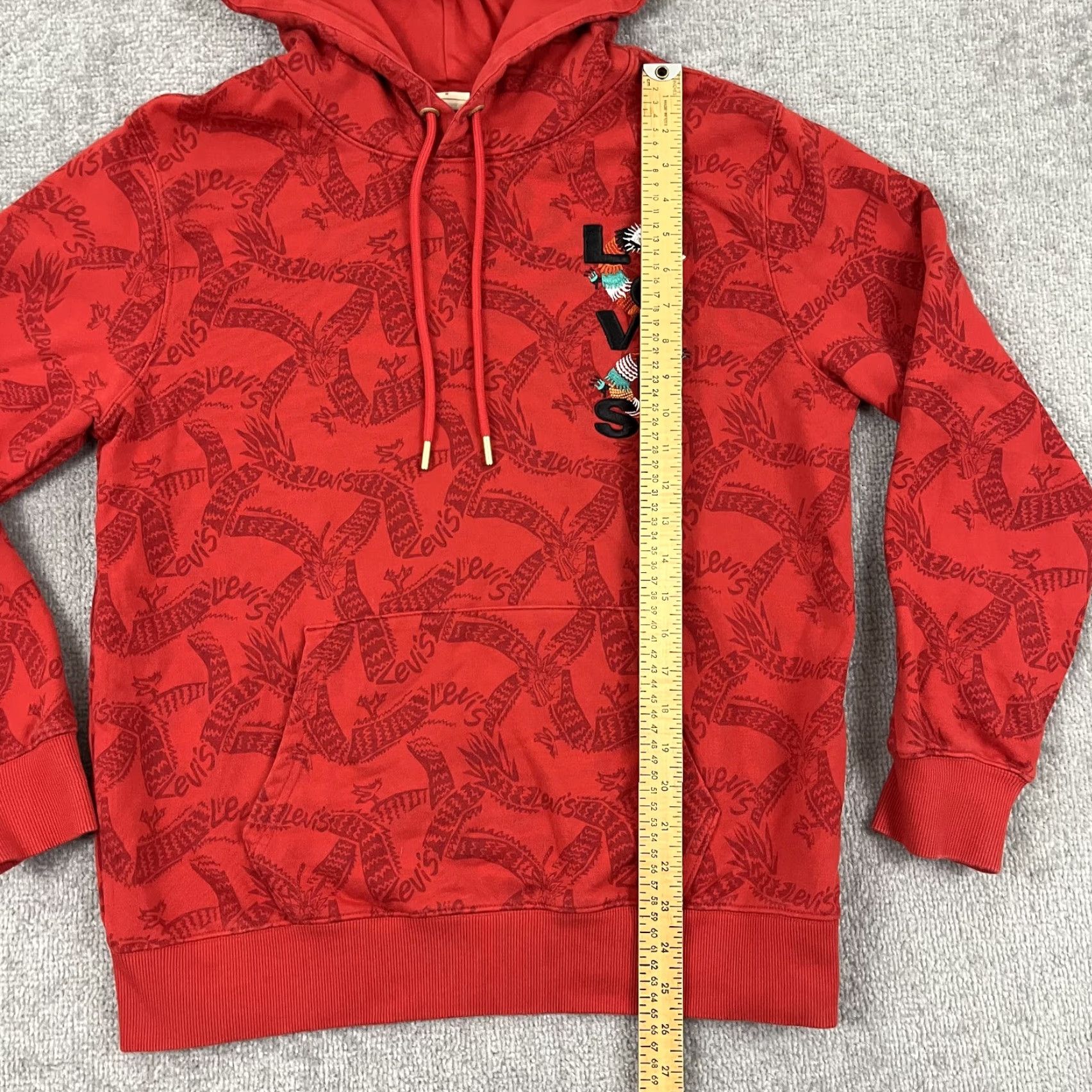 Levi's VINTAGE Levi's Hoodie Shirt Mens Medium Red Dragon Embroidered AOP Lunar 90s Style Men's Hoodie Size US M / EU 48-50 / 2 - 4 Thumbnail