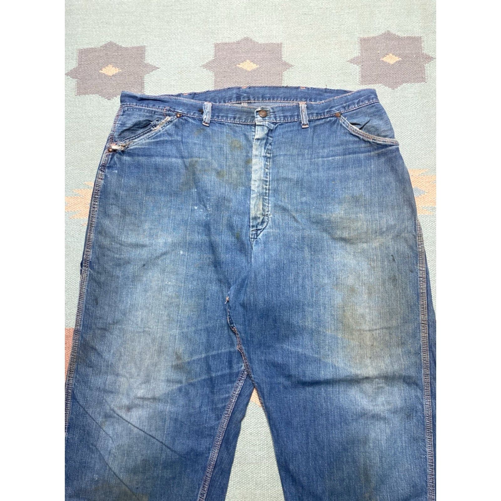 Vintage VINTAGE Big Mac Jeans Carpenter Denim Dark Wash 40x28 Mens Blue 1950s Workwear Size US 40 / EU 56 - 4 Thumbnail