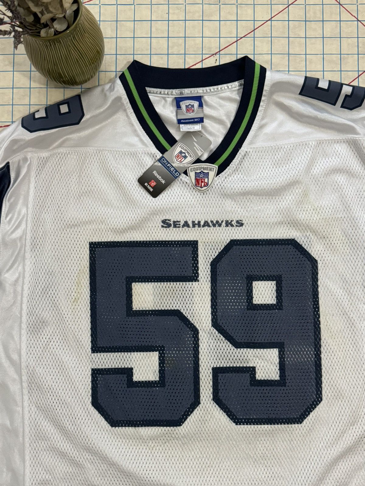 NFL × Reebok × Vintage Reebok Seattle Seahawks Signed Aaron Curry Jersey White Larg Size US L / EU 52-54 / 3 - 5 Thumbnail