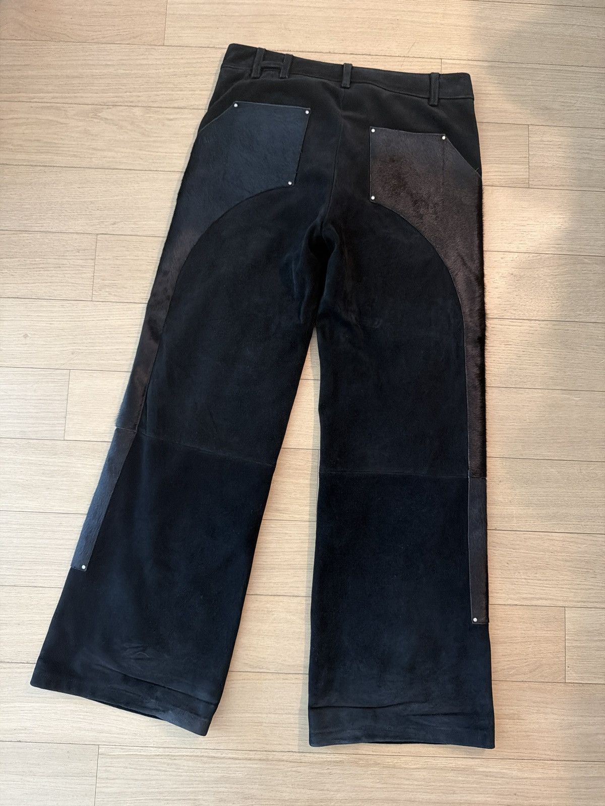 Heliot Emil HELIOT EMIL Black Lorica Carpenter Suede Pants Size US 34 / EU 50 - 6 Thumbnail