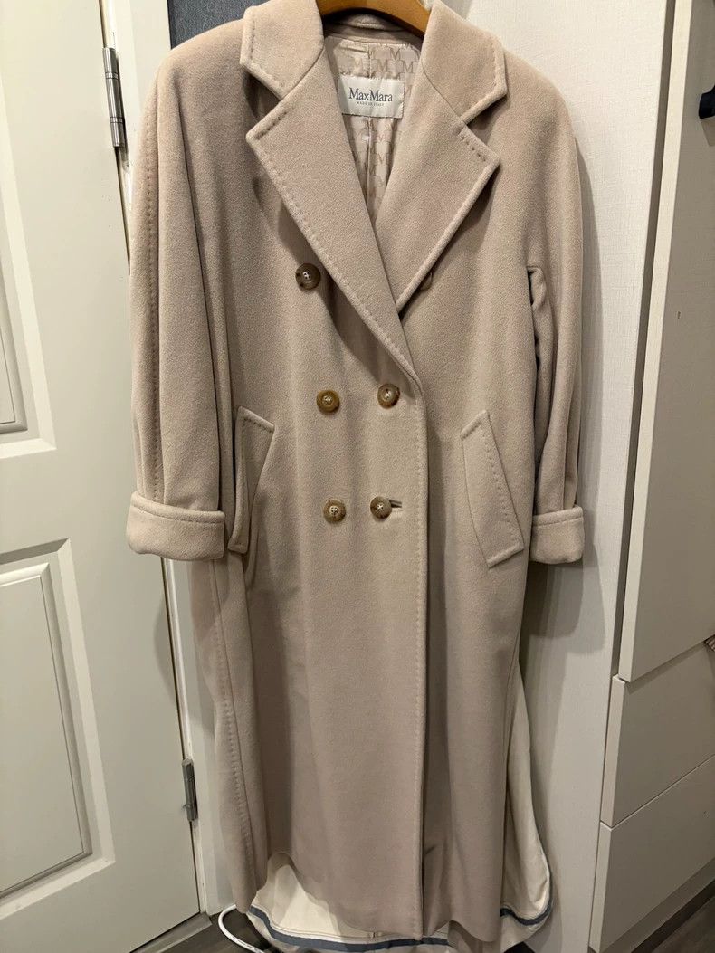 maxmara double-breasted beige coat