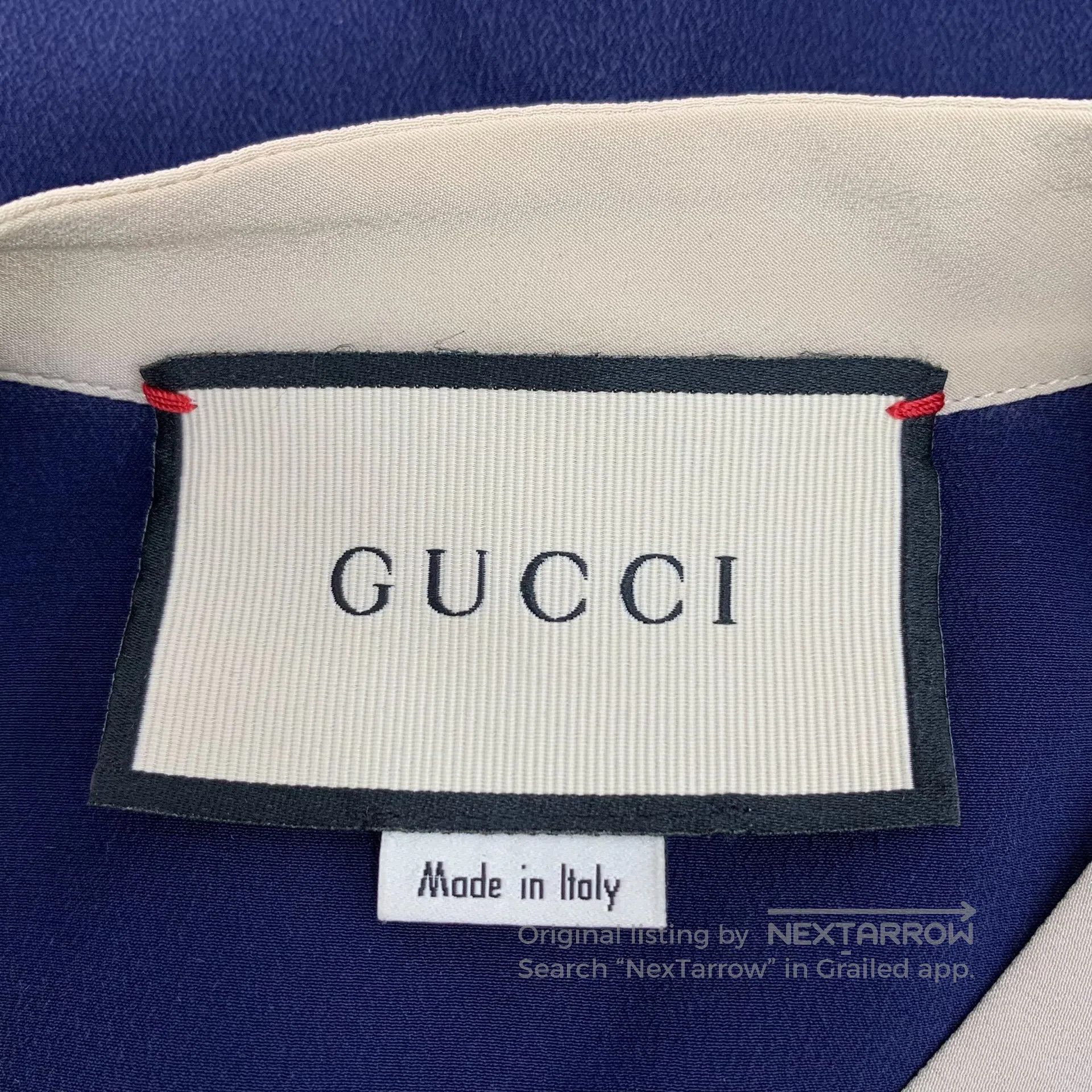 Gucci Guicci Dark blue lace design mulberry silk single-breasted Size XS / US 0-2 / IT 36-38 - 5 Thumbnail