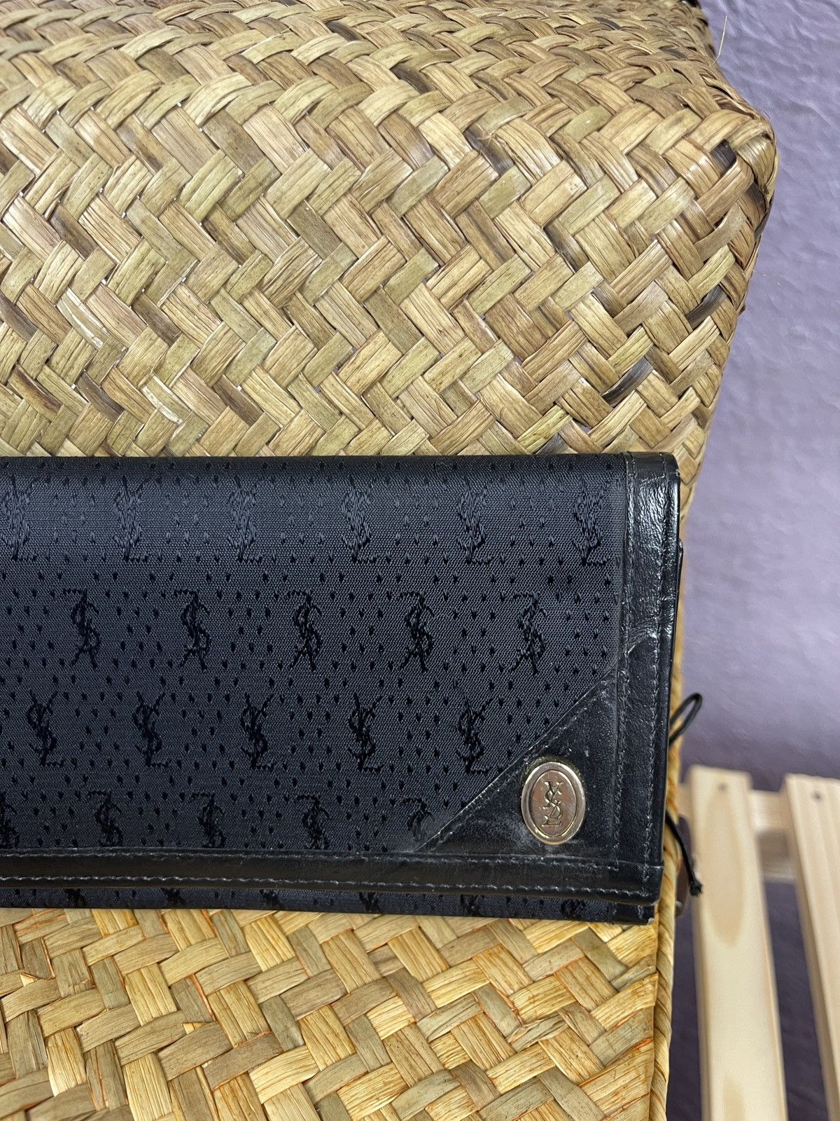 Vintage Yves Saint Laurent Paris monogram canvas leather wallet Size ONE SIZE - 5 Thumbnail