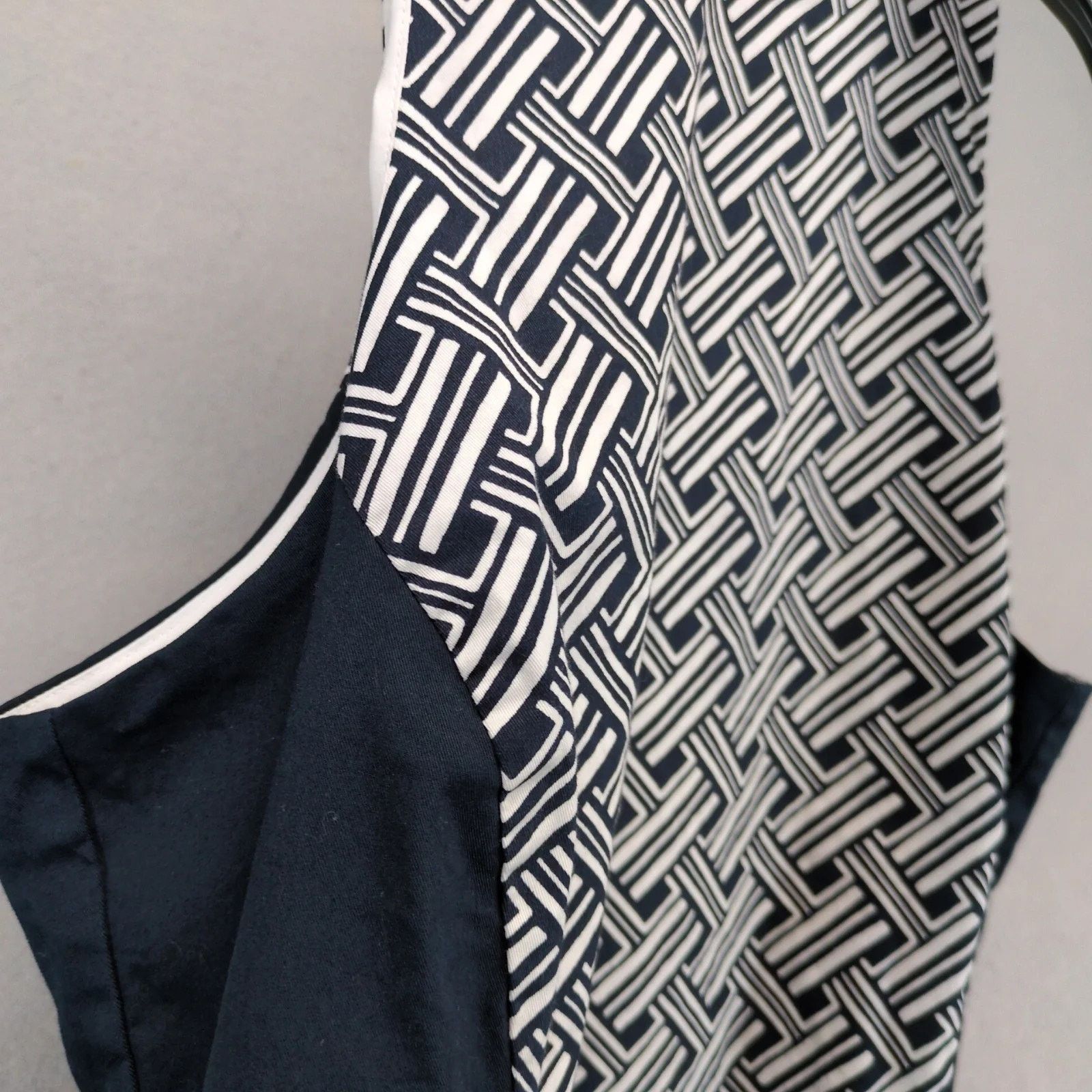 Banana Republic Banana Republic Navy White Geometric Sleeveless Dress Sz 12 Size XL / US 12-14 / IT 48-50 - 8 Thumbnail