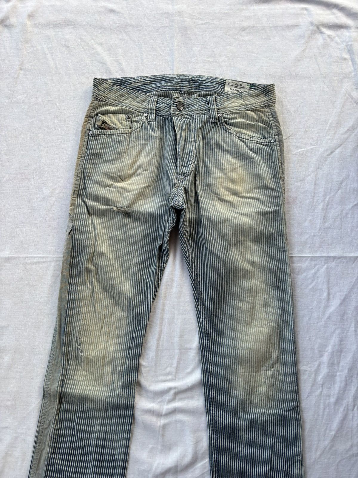 Diesel BUY IT NOW🔥DIESEL DARRON FADED STRIPE DISTRESSED DENIM JEANS Size US 31 - 5 Thumbnail