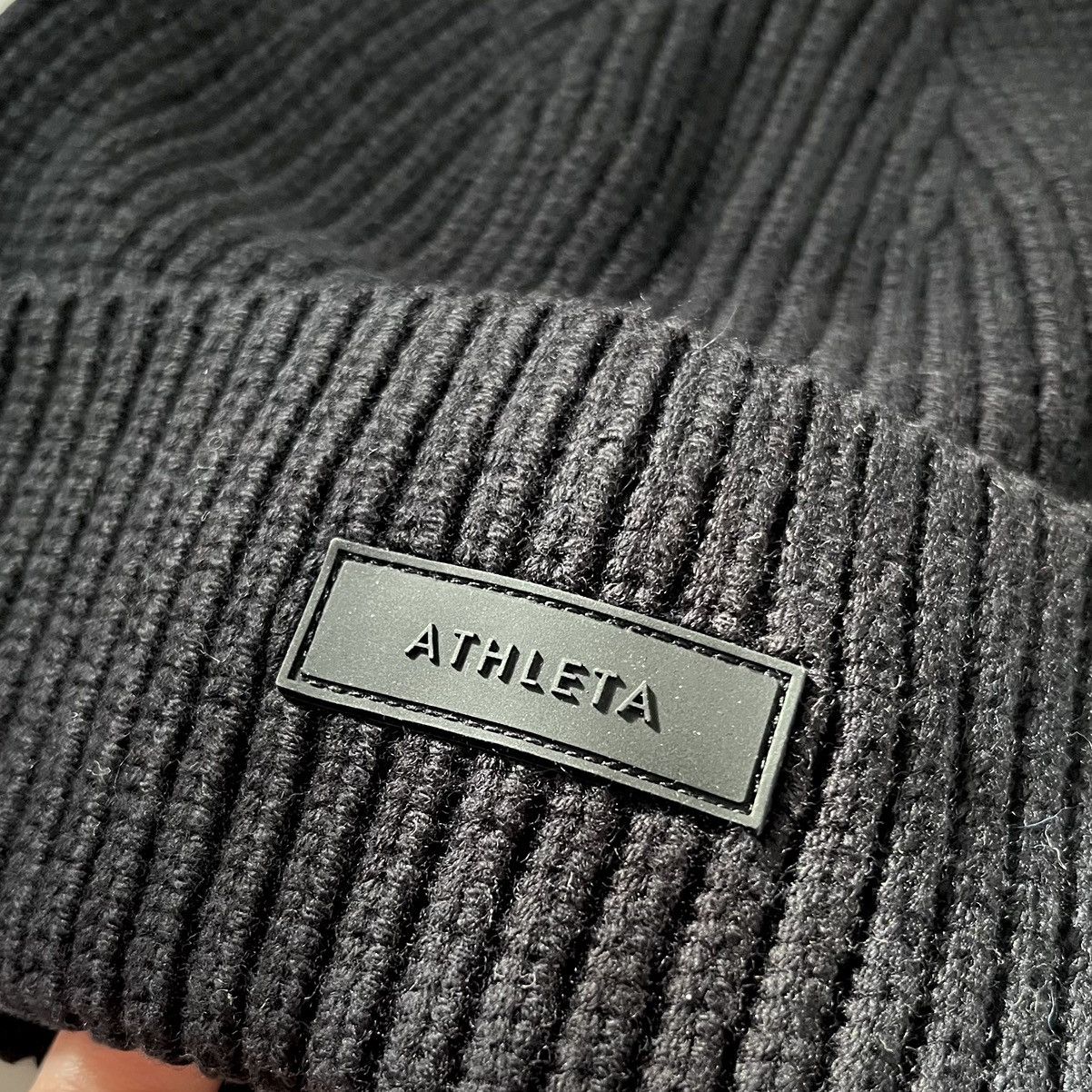 Athleta Athleta wool cotton thick knit beanie all black Size ONE SIZE - 2 Thumbnail