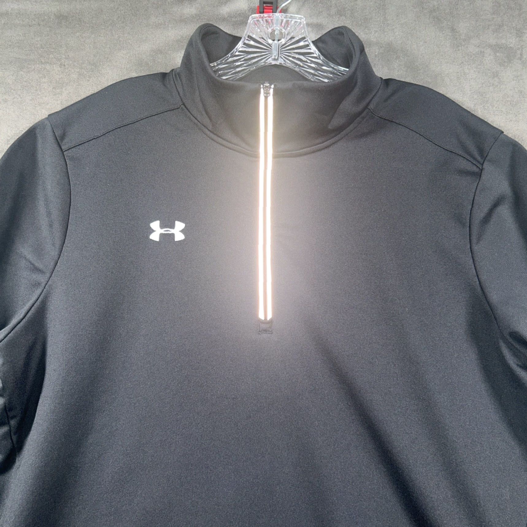 Under Armour Under Armour Long Sleeve Pullover Mens XL Black 1/4 Zip Casual Workout Shirt Size US XL / EU 56 / 4 - 2 Thumbnail