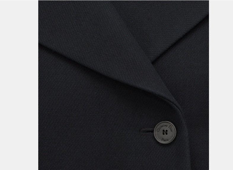 Dior o1w1db11124 Double-Breasted Cropped Jacket in Black Size S / US 4 / IT 40 - 3 Thumbnail