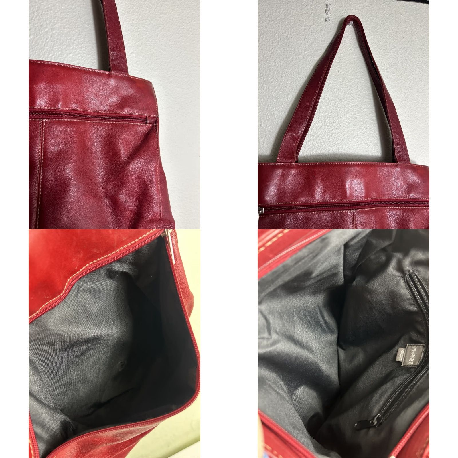 Wilson VINTAGE Wilson’s Leather Shoulder Bag Red Pebbled 13x11x3 Stains Women Pebbles Size ONE SIZE - 10 Thumbnail