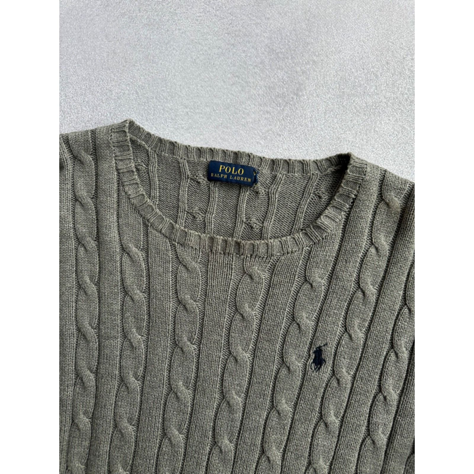 Polo Ralph Lauren VTG Polo Ralph Lauren Cable Knit Woman Dark Grey Sweater Size US L / EU 52-54 / 3 - 7 Thumbnail