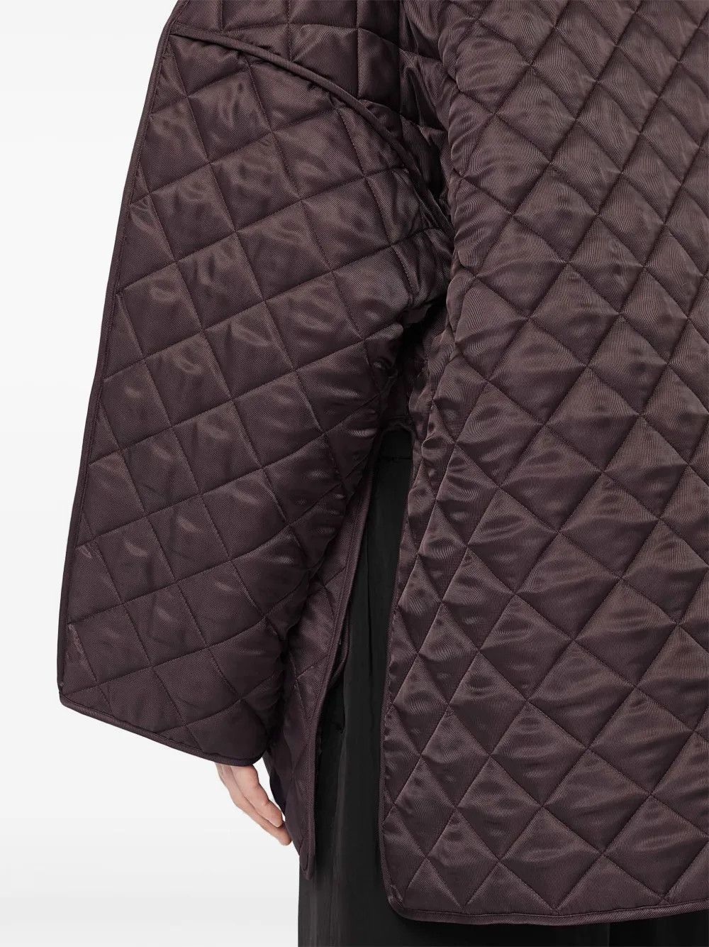 Jil Sander o1mt1gz0426 Quilted Maxi Jacket in Brown/Black Size US S / EU 44-46 / 1 - 6 Thumbnail