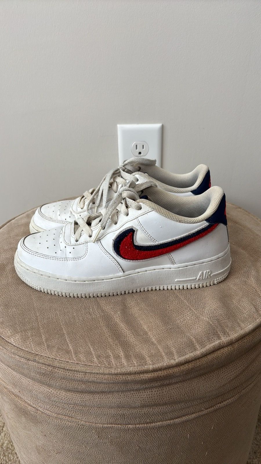 Nike Nike Air Force 1 Low Chenille Swoosh A03620-101 Size US 7.5 / IT 37.5 - 3 Thumbnail