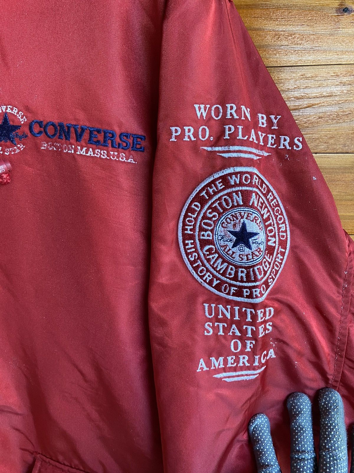 Converse Vintage Converse All Star Sherpa-Lined Hooded Jacket Red Size US L / EU 52-54 / 3 - 11 Thumbnail