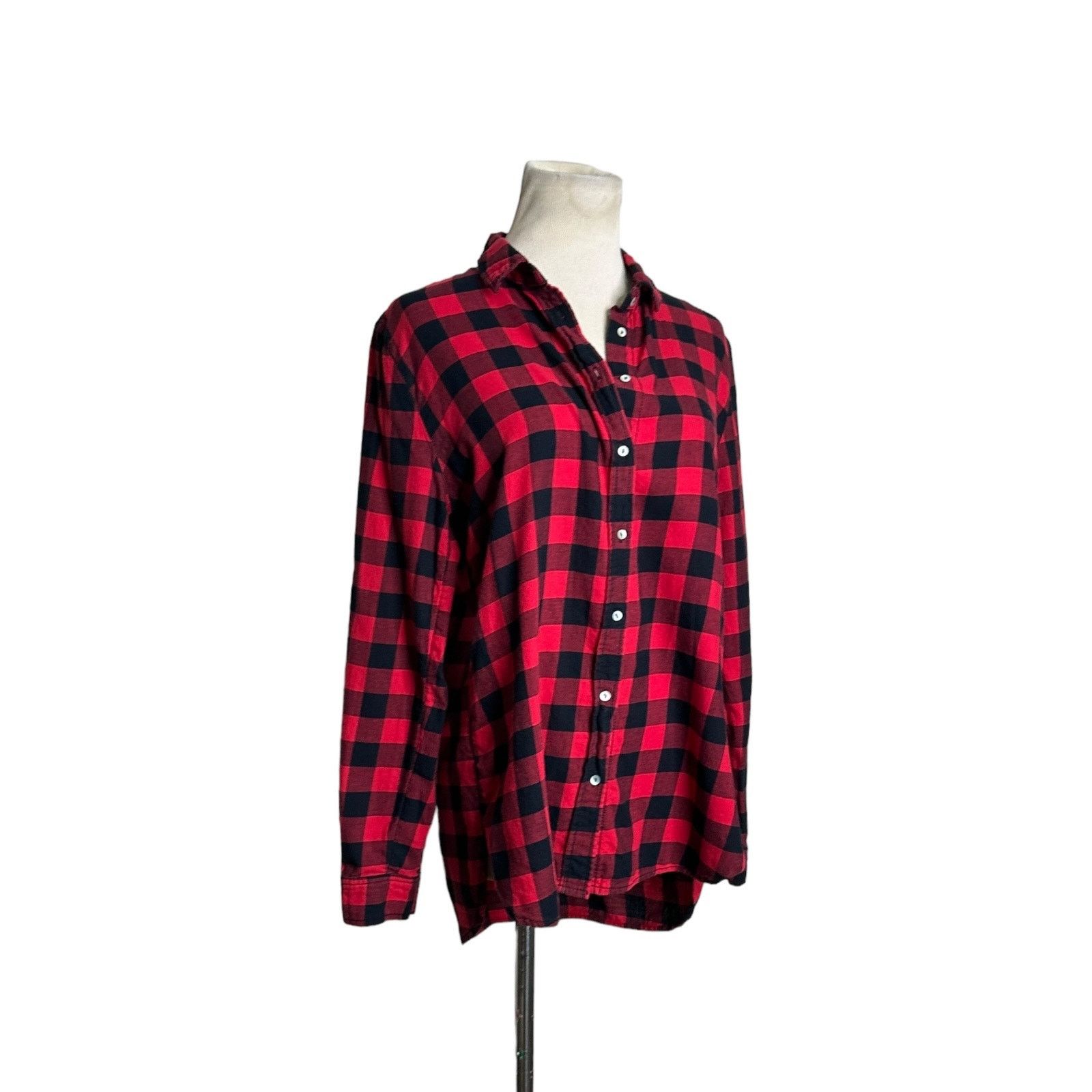 H&M H&M red black plaid long sleeves button flannel shirt size 8 Size M / US 6-8 / IT 42-44 - 10 Thumbnail