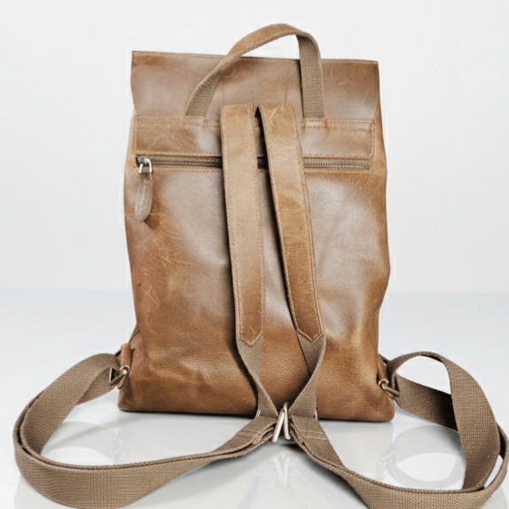 Other S-Zone 11x13x5.5" Backpack Unisex Leather Brown Adjustable Size ONE SIZE - 6 Thumbnail