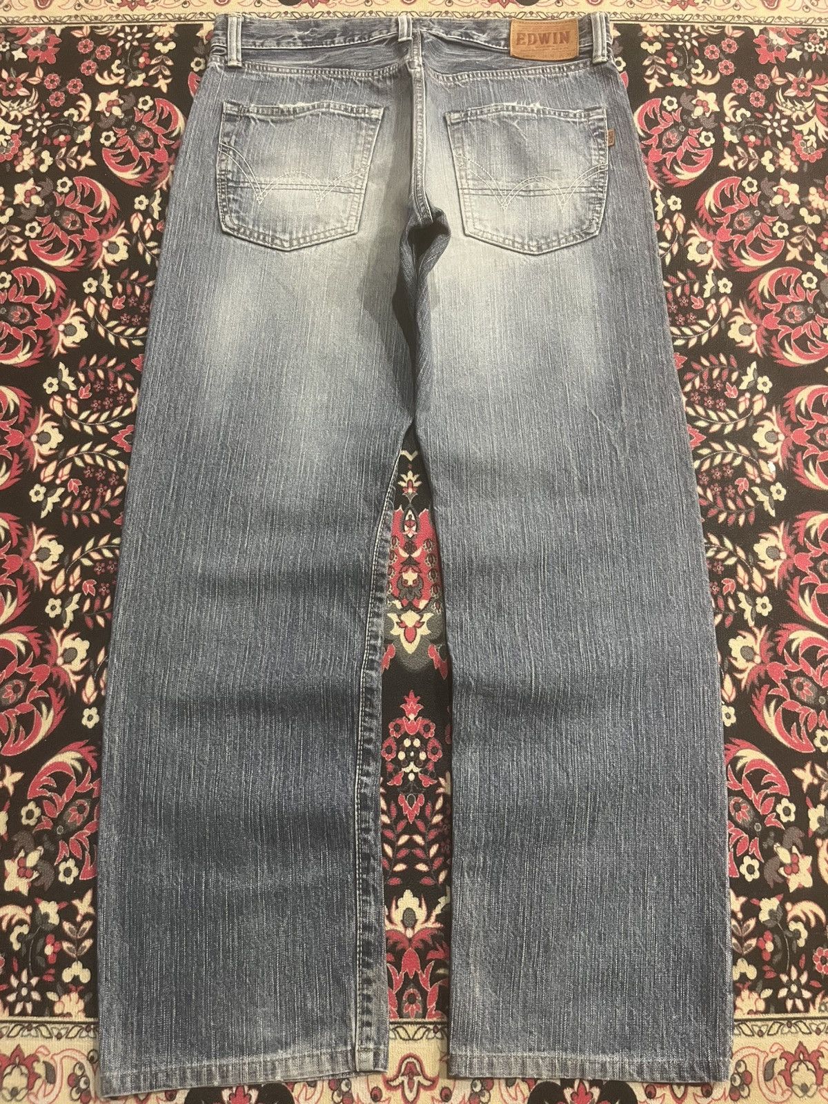 Edwin Vintage Edwin Japan 505ZX Blue Faded Washed Selvedge Jeans Size US 32 / EU 48 - 2 Thumbnail