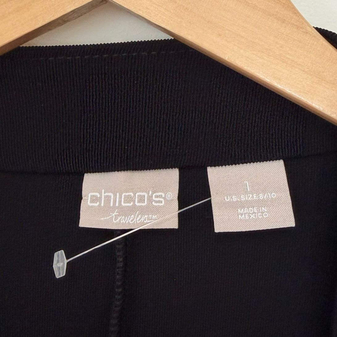 Chicos Chicos Travelers Black Cardigan with Drawstring Sz 8/10 Size M / US 6-8 / IT 42-44 - 2 Thumbnail