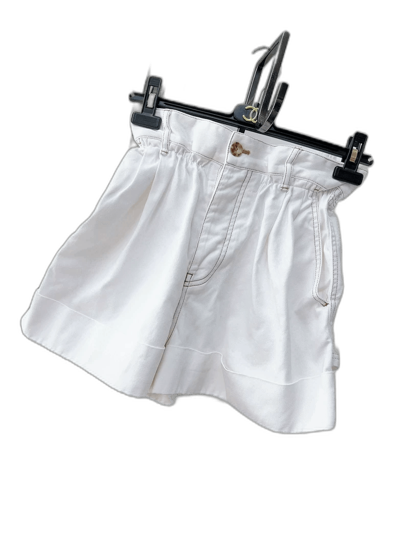 Miu Miu Miu Miu White Denim Shorts Size 36" / US 14 / IT 50 - 1 Thumbnail